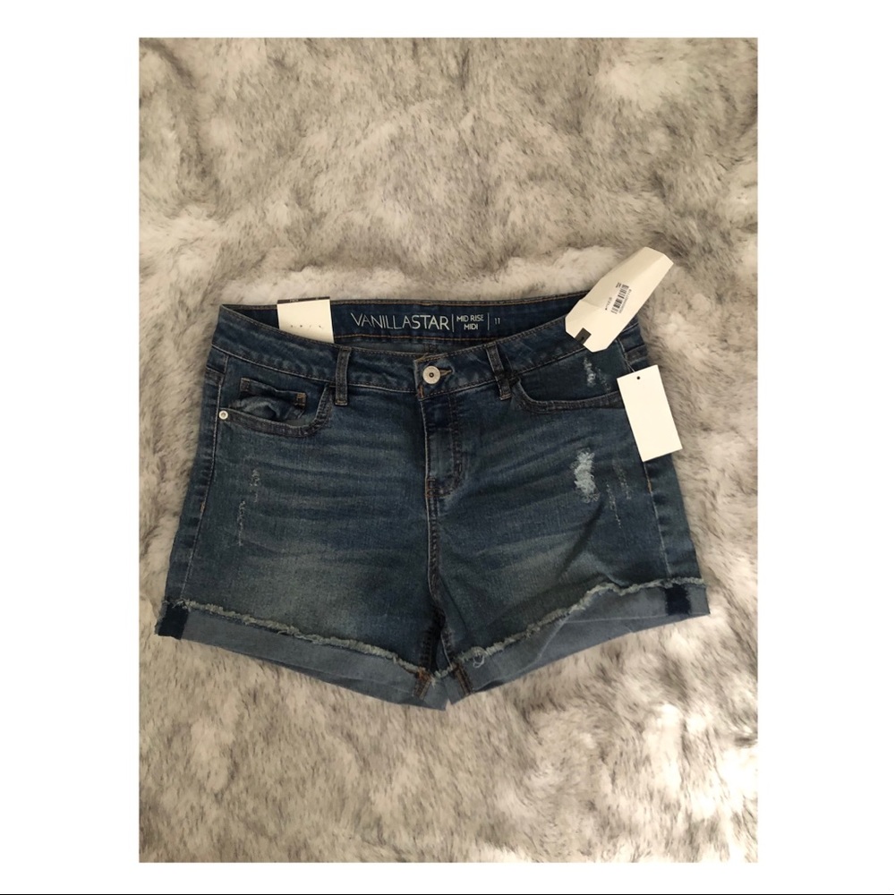 Mid rise jean shorts
